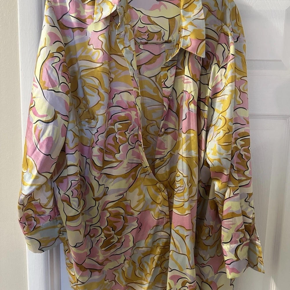 Floral Women's Top - Pink and Yellow
